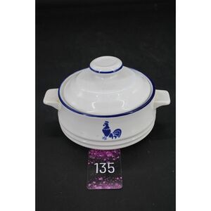 Vintage 1984 International House Country Blue Rooster 5" Covered Dish, Korea